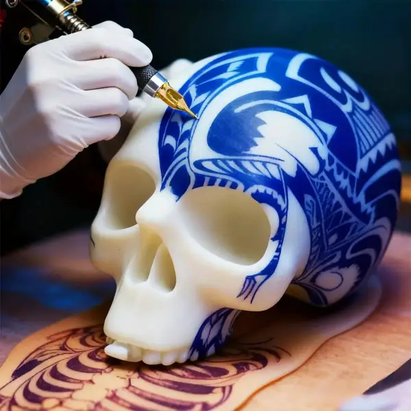 Штучна шкіра в формі черепа тілесний 43107