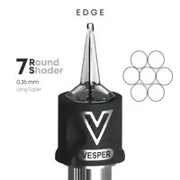 Тату картриджі VESPER EDGE 7RS 0.35 Round Shader Long Taper - 1 Картридж купить