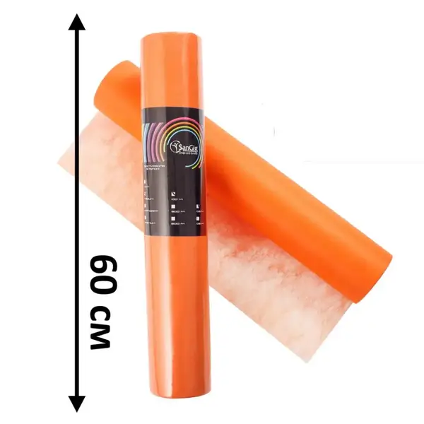 Одноразове простирадло в рулоні помаранчове 0.6 на 100м 11006