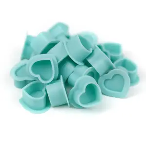 Силиконовые колпачки для краски HEART Silicone Turquise Color – 50шт. в упаковке купить