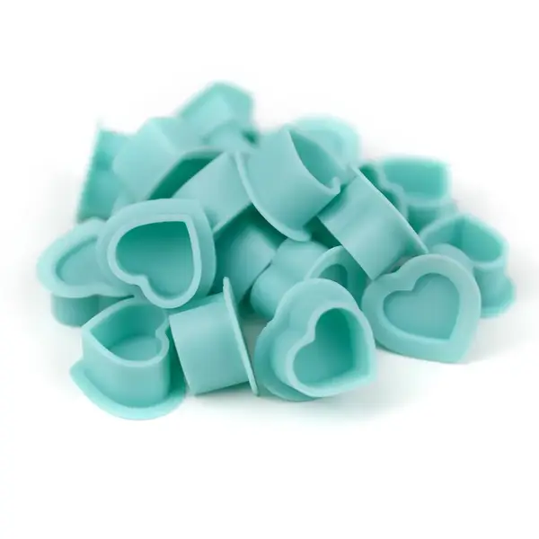 Силиконовые колпачки для краски HEART Silicone Turquise Color – 50шт. в упаковке купить недорого в Украине, фото 22028