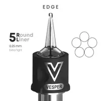 Тату картриджі VESPER EDGE 5RL 0.25 Round Liner Extra Tight - 20 Картриджів
