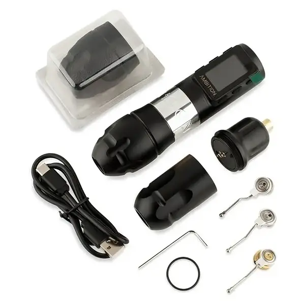 Беспроводная модульная тату машинка VIBE MAX AMBITION Silver купить недорого в Украине, фото 39714