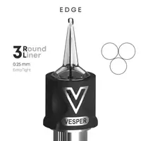 Тату картриджі VESPER EDGE 3RL 0.25 Round Liner Extra Tight - 20 Картриджів