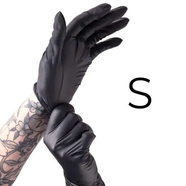 Перчатки нитриловые S черные Black Panther (50 шт. Упаковка) купить недорого в Украине, фото 2041
