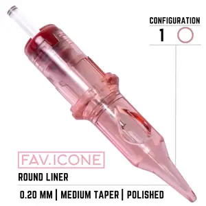 Картриджі 1 Round Liner Medium Taper 0.20mm FAVICONE PMU (1 шт.)
