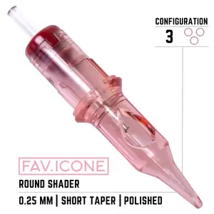 Картриджі 3 Round Shader Short Taper 0.25mm FAVICONE PMU (1 шт.)