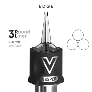 Тату картриджі VESPER EDGE 3RL 0.20 Micro Round Liner Long Taper - 20 Картриджів купить