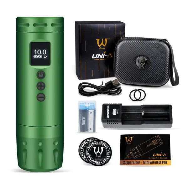 Беспроводная модульная тату машинка UNI A AVA Rotary Green купить недорого в Украине, фото 39534