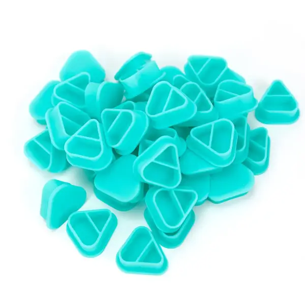 Силіконові ковпачки AVA SKULLDNA Triangle Silicone Ink Cup 2in1 Turquise Color - 80шт. 39897