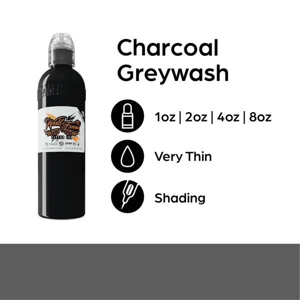 Тату фарба Light Charcoal GreyWash WorldFamous (120 мл.) 33104