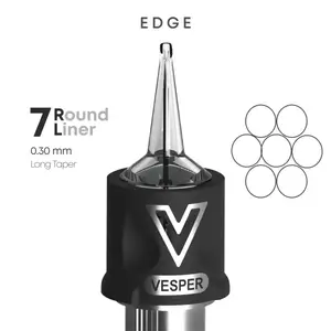 Тату картриджі VESPER EDGE 7RL 0.30 Round Liner Long Taper - 20 Картриджів купить