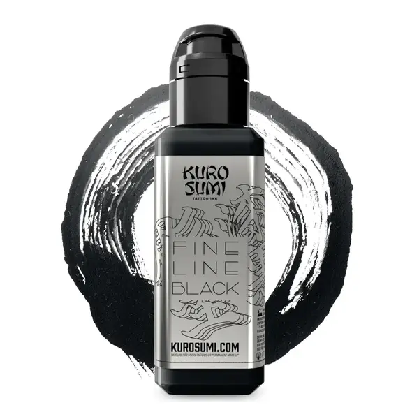 Контурна чорна тату фарба Fine Line Black KuroSumi Ink 45мл 22672