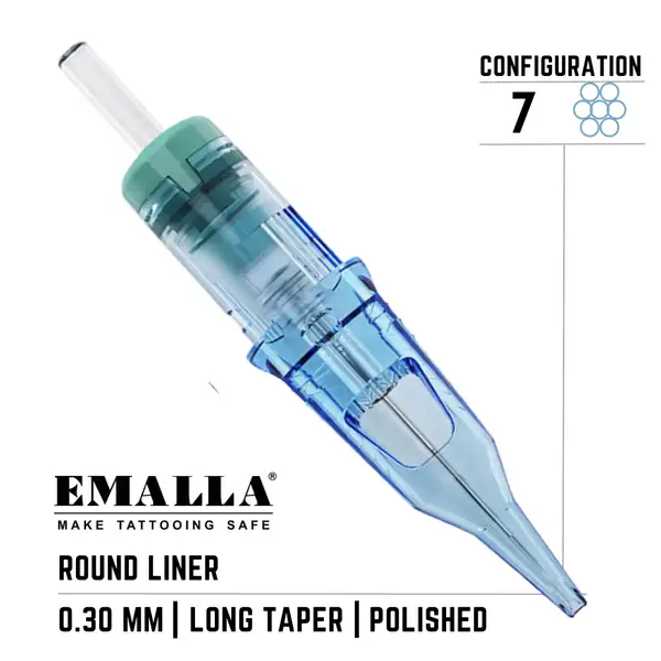 7 Round Liner EMALLA ELIOT PRO (0.30) Контурные картриджи - 20 картриджей купить недорого в Украине, фото 20265