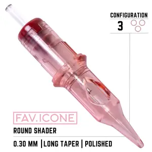 Картриджі 3 Round Shader Long Taper 0.30mm FAVICONE PMU (1 шт.)