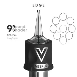 Тату картриджі VESPER EDGE 9RS 0.35 Round Shader Long Taper - 1 Картридж купить