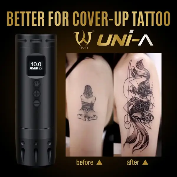 Беспроводная модульная тату машинка UNI A AVA Rotary Black купить недорого в Украине, фото 39528