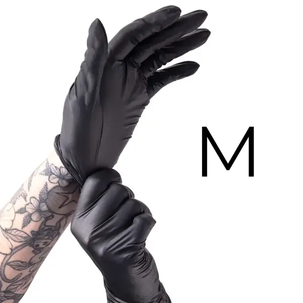 Рукавички нітрилові M чорні (50 шт. Упаковка) 9648