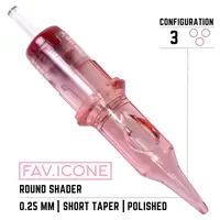 Картриджі 3 Round Shader Short Taper 0.25mm FAVICONE PMU (20 Картриджей (Упаковка))