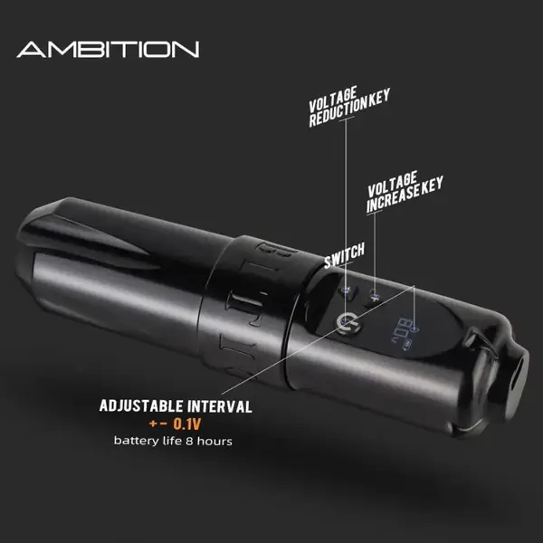 Беспроводная тату машинка Ambition Boxter V2 ЗАГЛУШКА купить недорого в Украине, фото 38368