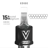 Тату картриджі VESPER EDGE 15RM 0.30 Round Magnum Long Taper - 20 Картриджів