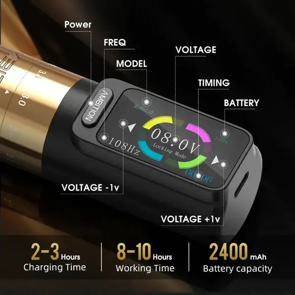 Беспроводная модульная тату машинка Ambition Zetton 2 Black купить недорого в Украине, фото 30908
