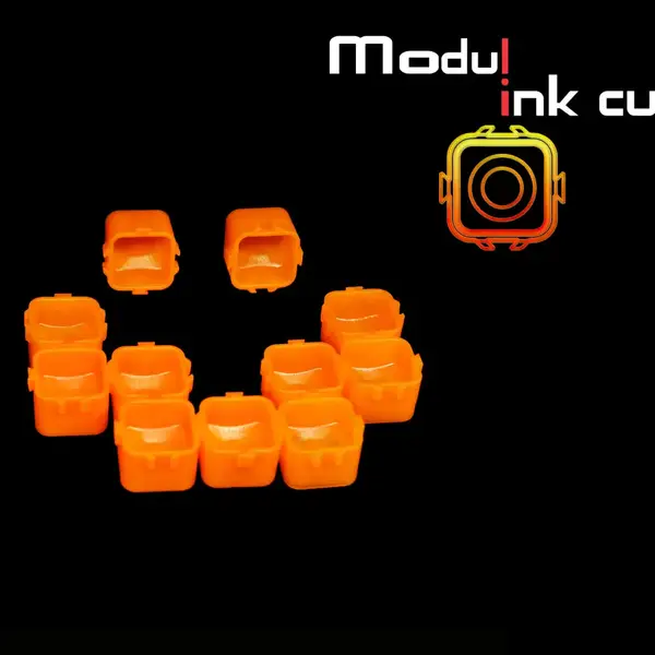 Пластикові ковпачки Modul Ink Cup під тату-фарбу помаранчеві - 100 штук 22048