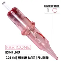 Картриджі 1 Round Liner Medium Taper 0.20mm FAVICONE PMU (20 Картриджей (Упаковка)) Картриджі 1 Round Liner Medium Taper 0.20mm FAVICONE PMU (20 Картриджей (Упаковка))