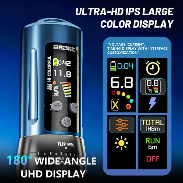 Беспроводная модульная тату машинка BRONC X2 BLACK by Hummingbird купить недорого в Украине, фото 40253