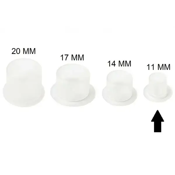 Ковпачки під фарбу 11 мм. прозорі з плоским дном (50 шт) 39887
