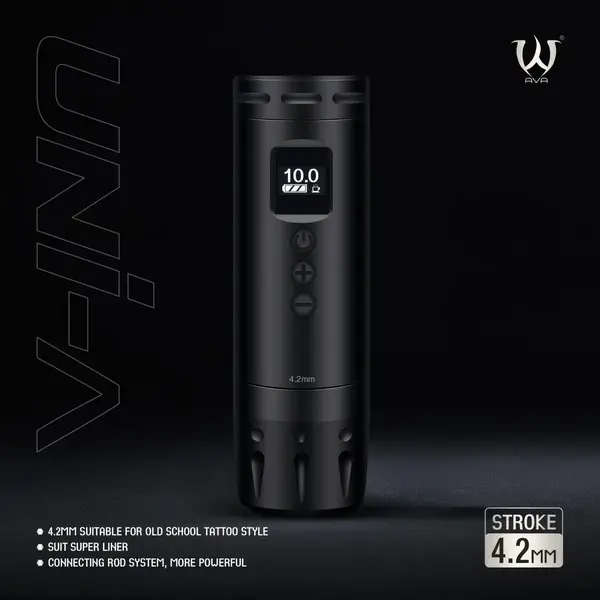 Беспроводная модульная тату машинка UNI A AVA Rotary Black купить недорого в Украине, фото 39531