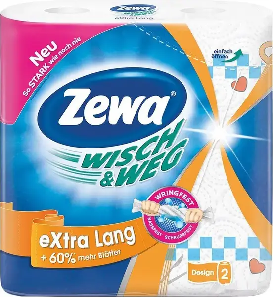 Паперові рушники для татуювання ZEWA Extra Long Wisch and Weg (2 рулона) 10920