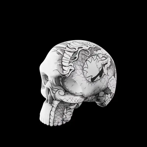 Штучна шкіра в формі черепа білий 43136