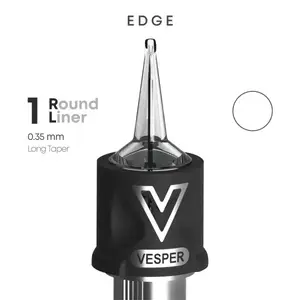 Тату картриджі VESPER EDGE 1RL 0.35 Round Liner Long Taper - 20 Картриджів купить