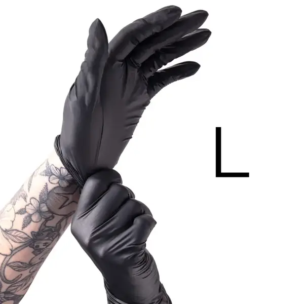 Рукавички нітрилові L чорні (50 шт. Упаковка) 9652