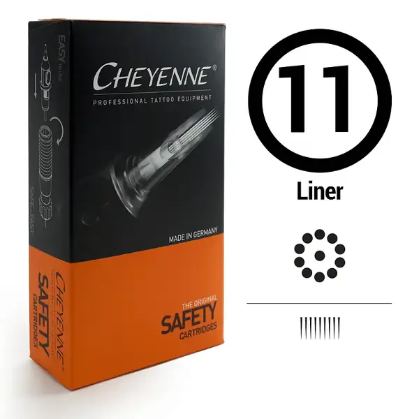 Картриджи 11 Round Liner Cheyenne Safety Black (Контур и точка) (1 Картридж) купить недорого в Украине, фото 9502