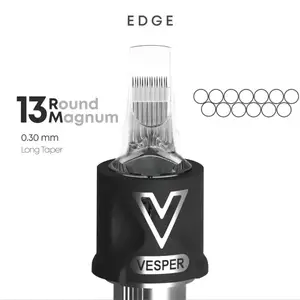 Тату картриджі VESPER EDGE 13RM 0.30 Round Magnum Long Taper - 1 Картридж купить