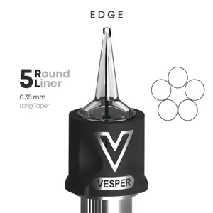 Тату картриджі VESPER EDGE 5RL 0.35 Round Liner Long Taper - 20 Картриджів купить