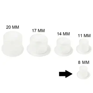 Ковпачки під фарбу 8 мм. прозорі з плоским дном (50 шт) Ковпачки під фарбу 8 мм. прозорі з плоским дном (50 шт)