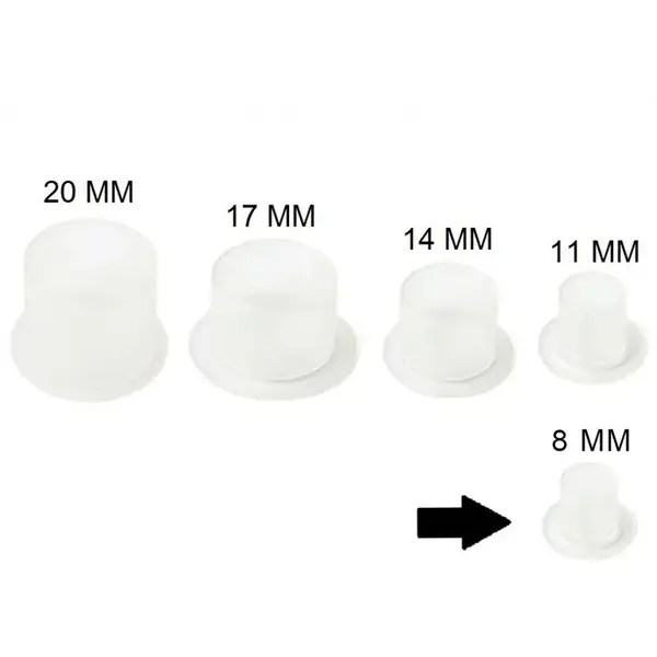 Ковпачки під фарбу 8 мм. прозорі з плоским дном (50 шт) 39886