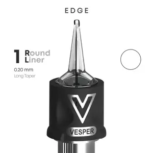 Тату картриджі VESPER EDGE 1RL 0.20 Micro Round Liner Long Taper - 1 Картридж