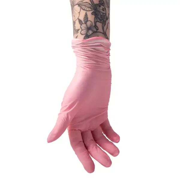 Рукавички нітрилові рожеві S розміру (5 шт) 44510