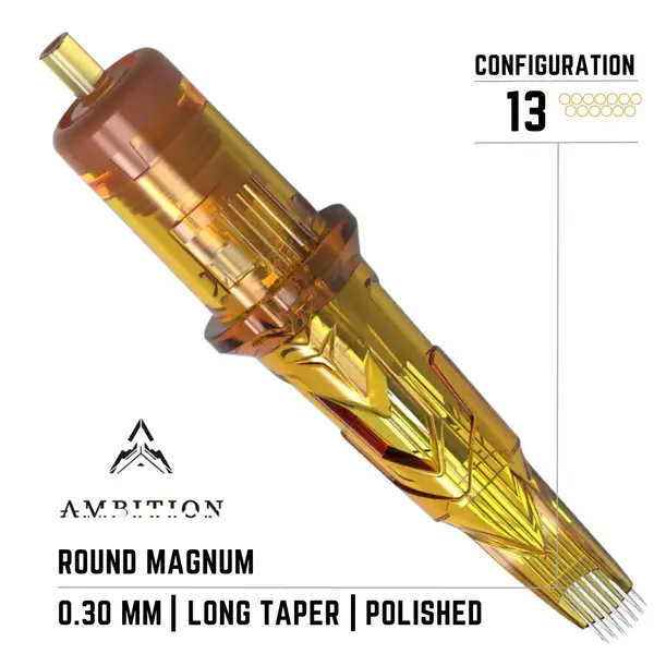 13 Round Magnum AMBITION ( 0.30 ) Для тіней та зафарбування картриджі - 20 картриджів ( Упаковка ) 3881