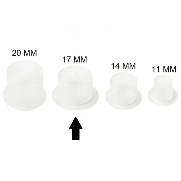 Ковпачки під фарбу 17 мм. прозорі з плоским дном (Упаковка 1.000 шт) 39895