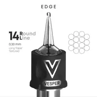Тату картриджі VESPER EDGE 14RL 0.30 Round Liner Long Taper - 20 Картриджів
