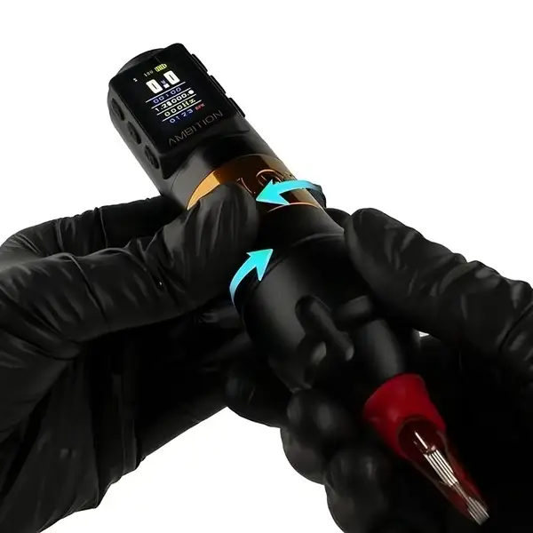 Беспроводная модульная тату машинка VIBE MAX AMBITION Gold купить недорого в Украине, фото 39688