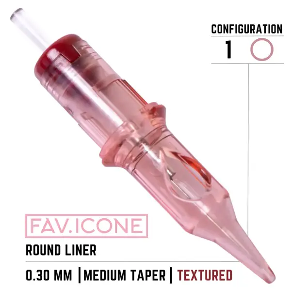 Картриджи 1 Round Liner Medium Taper 0.30mm TEXTURED FAVICONE PMU (1 Картридж) купить недорого в Украине, фото 7867