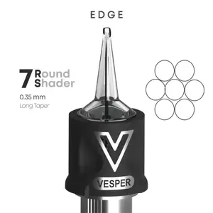 Тату картриджі VESPER EDGE 7RS 0.35 Round Shader Long Taper - 20 Картриджів