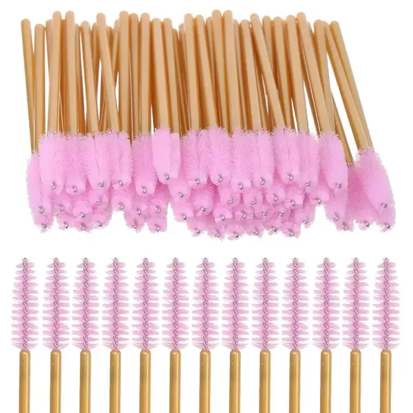 Щіточки жорсткі рожевий з помаранчевим одноразові (50 шт) 9613