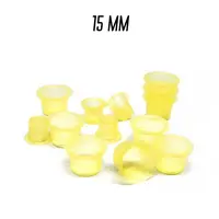Ковпачки під фарбу 15мм. прозорі жовті - 1000 шт ( упаковка )